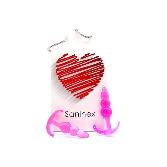 SANINEX PLUG INITIATION 3D PLEASURE - ECONOMIC LINE - PINK COLOUR image 0