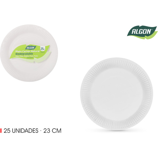 SET-25PLATO RED.CART NATURAL 23CM ALGON image 0