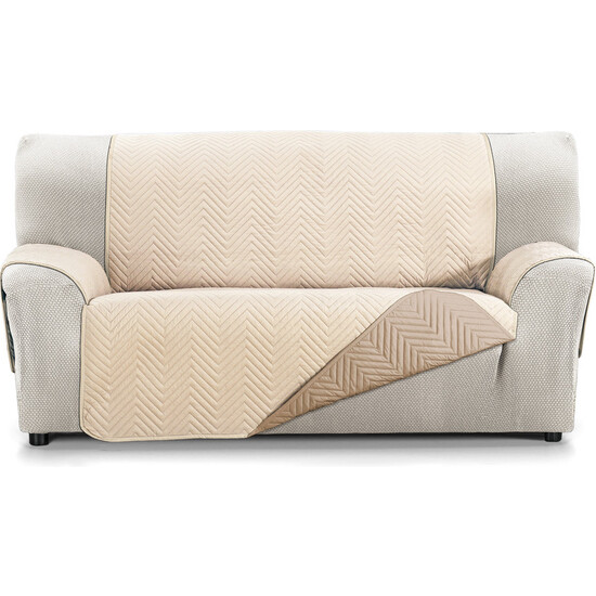 CUBRE SOFÁ MILANO 3 PLAZAS BEIGE/CUERO image 0