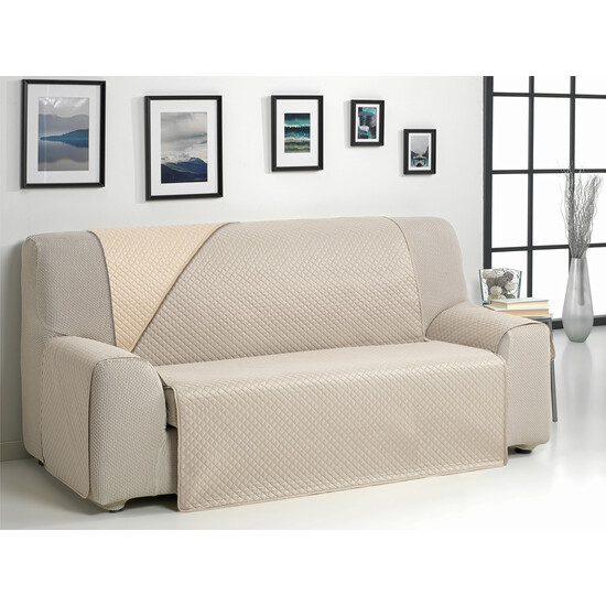 CUBRE SOFÁ DIAMOND 2 PLAZAS XL BEIGE/CUERO image 0