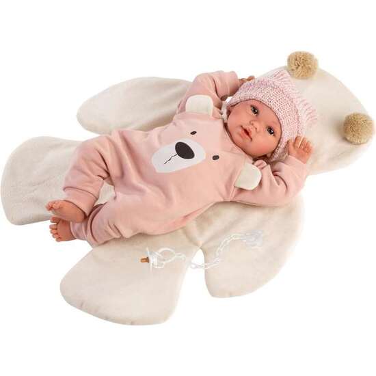 MUÑECA RECIEN NACIDA LLORONA BABY OSITA ROSA 36 CM OSITO.INCLUYE EL CHUPETE. image 0