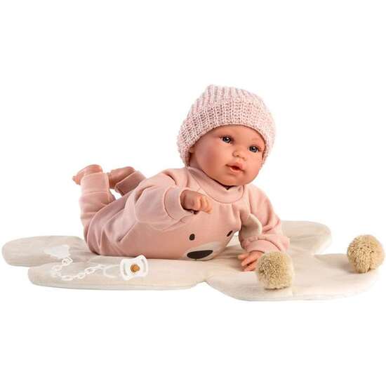 MUÑECA RECIEN NACIDA LLORONA BABY OSITA ROSA 36 CM OSITO.INCLUYE EL CHUPETE. image 1