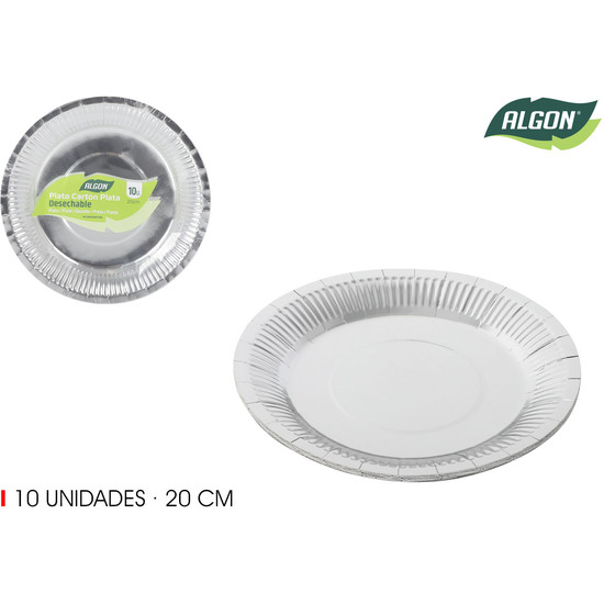 SET-10 PLATO CARTON PLATA RED. 20CM ALGON image 0