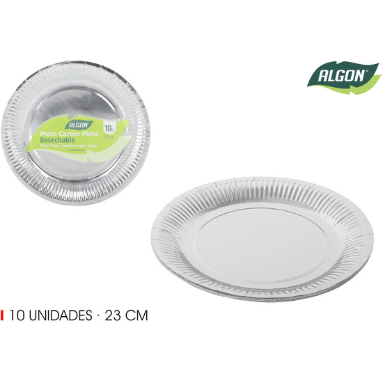 SET-10 PLATO CARTON PLATA RED. 23CM ALGON image 0