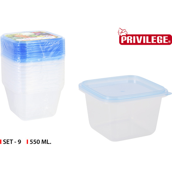 SET 9 SEMIDESECHABLES CUAD. 550 ML PRIVILEGE image 0