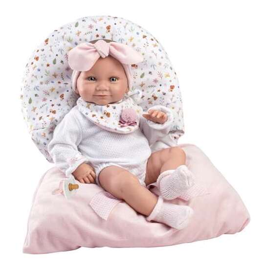 MUÑECA TINA RECIEN NACIADA CON SAQUITO ROSA SIN 40CM image 3