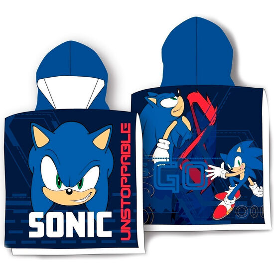 PONCHO TOALLA SONIC THE HEDGEHOG ALGODON image 0