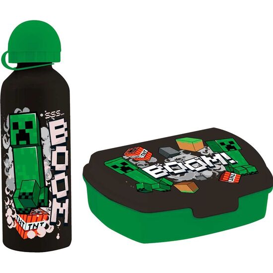 SANDWICHERA + CANTIMPLORA ALUMINIO MINECRAFT 500ML image 0