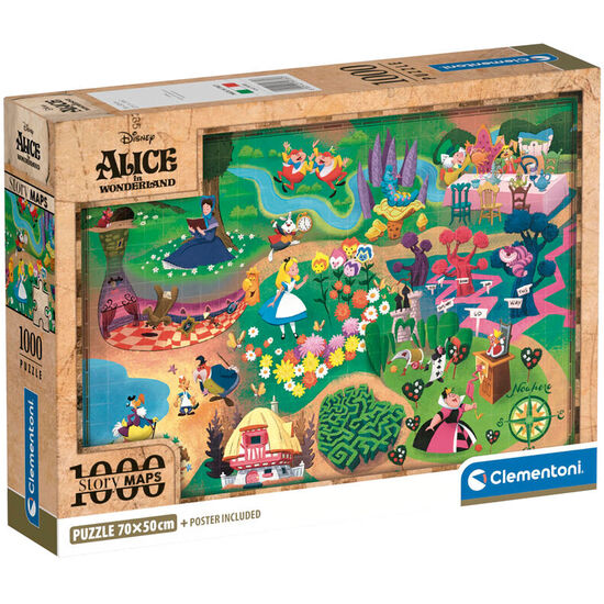 PUZZLE MAPA ALICIA EN EL PAIS DE LAS MARAVILLAS DISNEY 1000PZS image 0