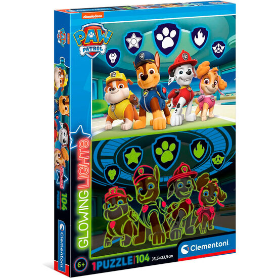 PUZZLE GLOWING PATRULLA CANINA PAW PATROL 104PZS image 0