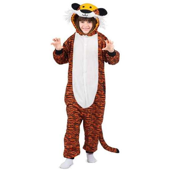 DISFRAZ TIGRE TALLA UNICA CHILD (KIGURUMI CON CAPUCHA Y COLA) image 0
