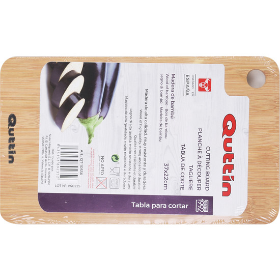TABLA PARA CORTAR DE MADERA 37X22CM BAMBÚ QUTTIN image 1