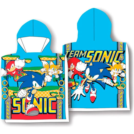 PONCHO TOALLA SONIC THE HEDGEHOG MICROFIBRA image 0
