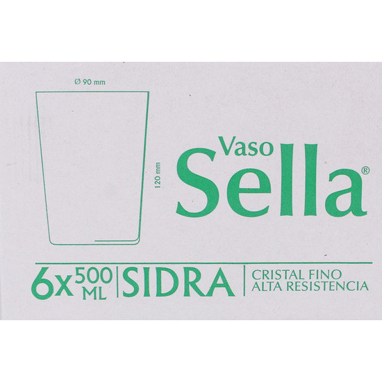 Æ SET 6 VASOS SIDRA SELLA 500ML DKRISTAL image 2
