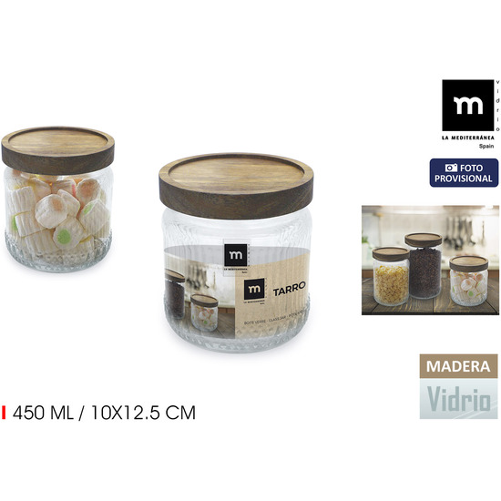 TARRO VIDRIO T/MADERA 450ML LA MEDITERRANEA image 2