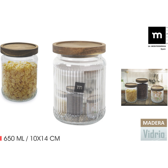 TARRO VIDRIO T/MAD. 650ML RELIEVE LA MEDITERRANEA image 0