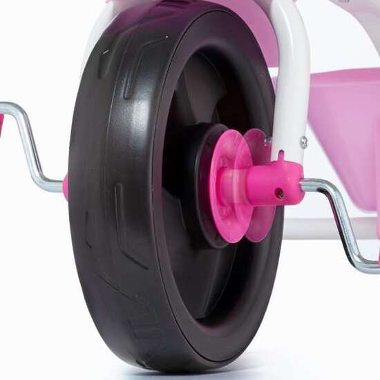 TRICICLO BABY ROSA CON RUEDAD DE GOMA. 124X60X1 CM. CON CINTURÓN DE SEGURIDAD Y CUBETA. image 2