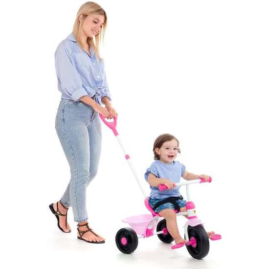 TRICICLO BABY ROSA CON RUEDAD DE GOMA. 124X60X1 CM. CON CINTURÓN DE SEGURIDAD Y CUBETA. image 5