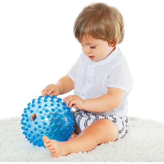 BOLA SENSORIAL 20 CM AZUL. CON COLORES Y TEXTURA SUAVE PARA LA DIVERSIÓN Y APRENDIZAJE DE LOS BEBES. image 3