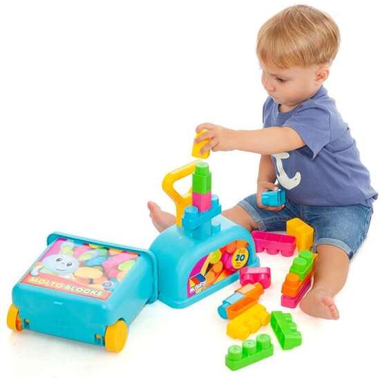 CARRITO MALETA TROLLEY AZUL CON 20 BLOQUES. image 4