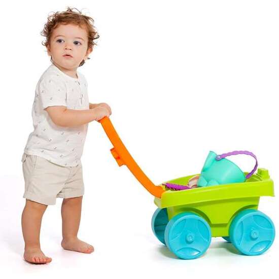 CARRO PLAYA CON ASA PLEGABLE Y ZONA PARA CONSTRUIR. INCLUYE ACCESORIOS DE PLAYA. INCLUYE 6 PIEZAS. image 5