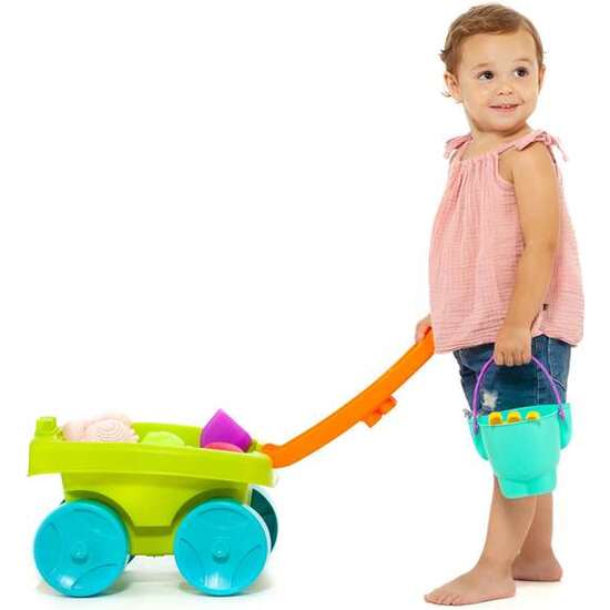 CARRO PLAYA CON ASA PLEGABLE Y ZONA PARA CONSTRUIR. INCLUYE ACCESORIOS DE PLAYA. INCLUYE 6 PIEZAS. image 6