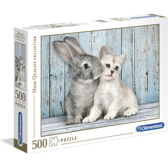 PUZZLE GATO Y CONEJO 500PZS image 1