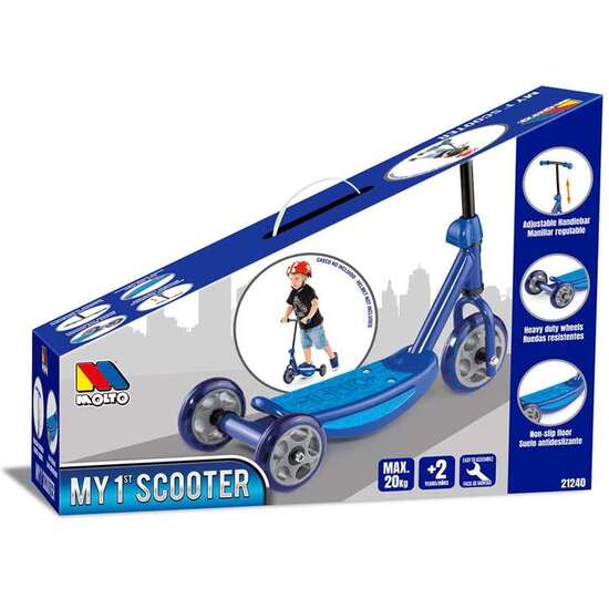 PATINETE 3 RUEDAS AZUL MI PRIMER SCOOTER.48,36X90 CM. SOPORTA 20 KG image 3