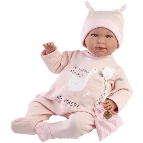 MUÑECA MIMI RECIEN NACIDO LLORONA CON PIJAMA ROSA 42CM image 0