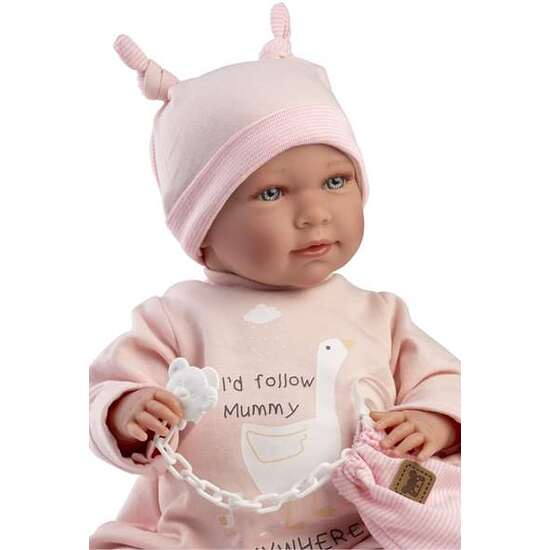 MUÑECA MIMI RECIEN NACIDO LLORONA CON PIJAMA ROSA 42CM image 1