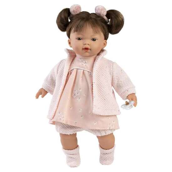 MUÑECA LLORONA VERA CUERP DE TELA 33 CM INCLUYE EL CHUPETE. image 0