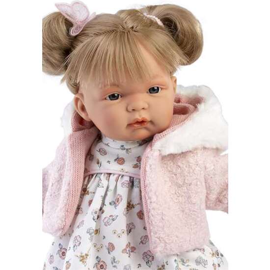 MUÑECA LLORONA JOELLE CHAQUETA ROSA 38CM INCLUYE CHUPETE. image 2