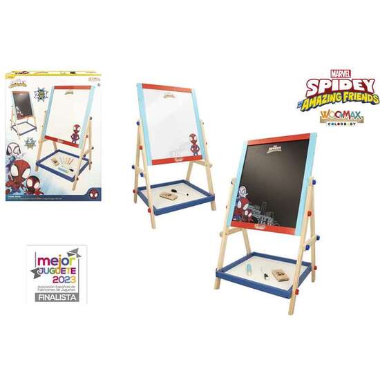 PIZARRA DE MADERA 2 CARAS CON CABALLETE SPIDEY AMAZING FRIENDS image 0
