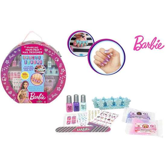 ESTUCHE DE MANICURA Y PEDICURA BARBIE ¡CREA HASTA 100 DISEÑOS DIFERENTES! image 0