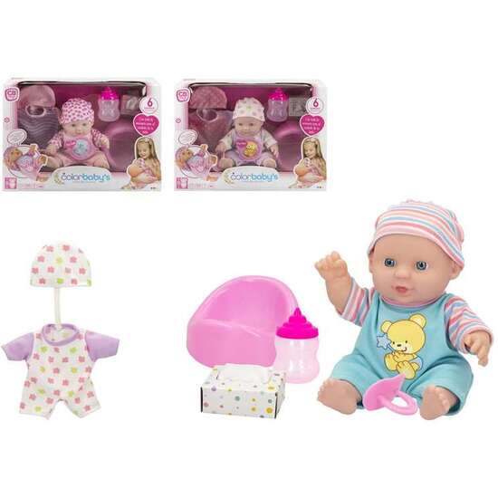 MUÑECO BEBE CON VOZ 20 CM CON ROPITA Y ACCESORIOS - MODELOS SURTIDOS image 0