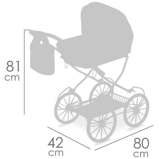 COCHE DE MUÑECA PLEGABLE PARA MUÑECAS DE HASTA 48 CM VERONA 42X80X81 CM image 2