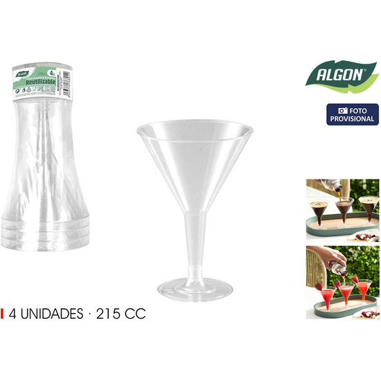 SET-4 COPA COCKTAIL TRANSP.215CC ALGON image 1