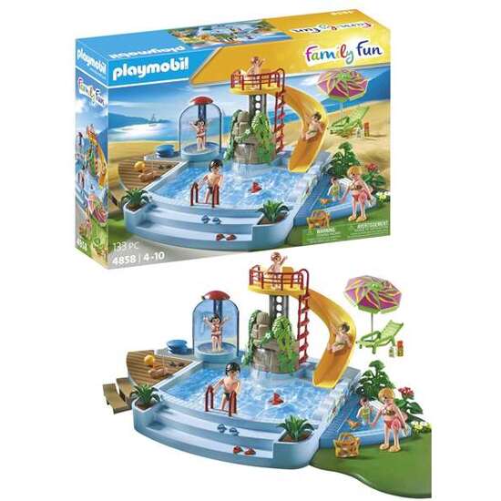PISCINA CON TOBOGÁN PLAYMOBIL FAMILY FUN image 1