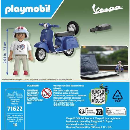 VESPA 1969 AZUL 150 SPRINT VELOCE PLAYMOBIL. image 1