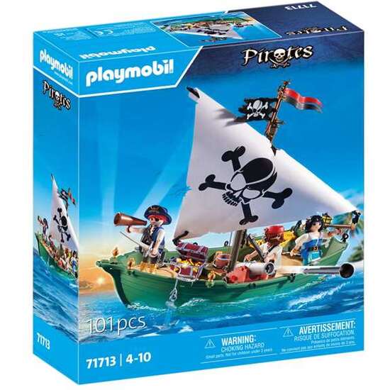 BARCO PIRATA CON MOTOR SUBMARINO PLAYMOBIL. image 0