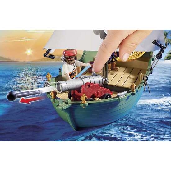 BARCO PIRATA CON MOTOR SUBMARINO PLAYMOBIL. image 1