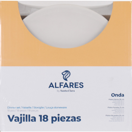 VAJILLA 18PCS ONDA IVORY BRILLO - REDONDA image 1