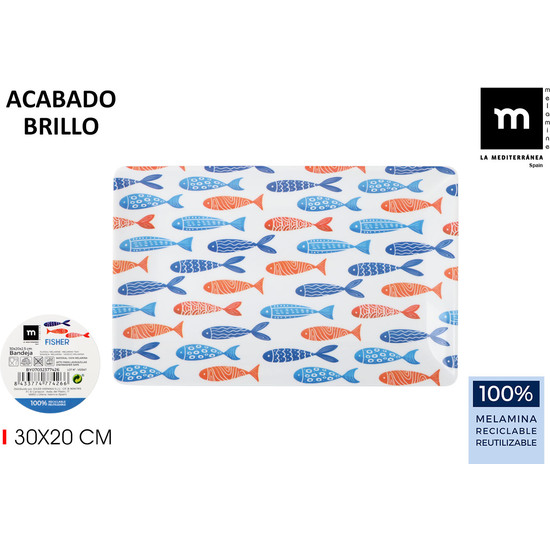 BANDEJA MEL.BRILLO FISHER 30X20X2.5 LA MEDI image 0