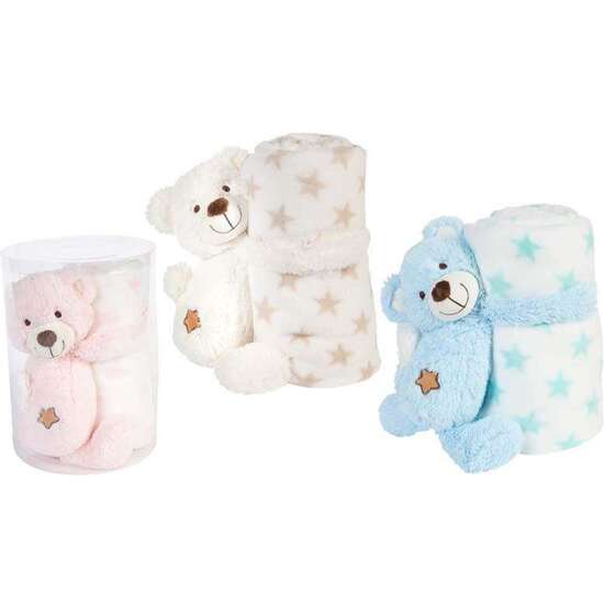 PELUCHE OSOS 3 COLORES LEVANTADO CON MANTA 28CM SDOS - MODELOS SURTIDOS image 0