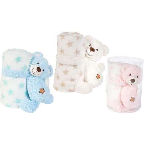 PELUCHE OSOS 3 COLORES LEVANTADO CON MANTA 28CM SDOS - MODELOS SURTIDOS image 2