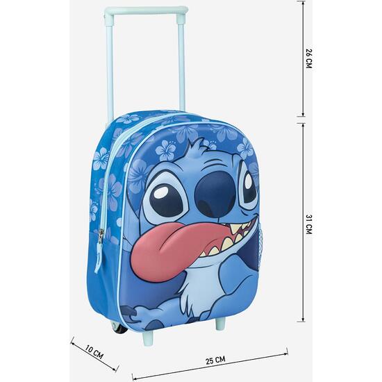 MOCHILA INFANTIL TROLLEY 3D STITCH image 4