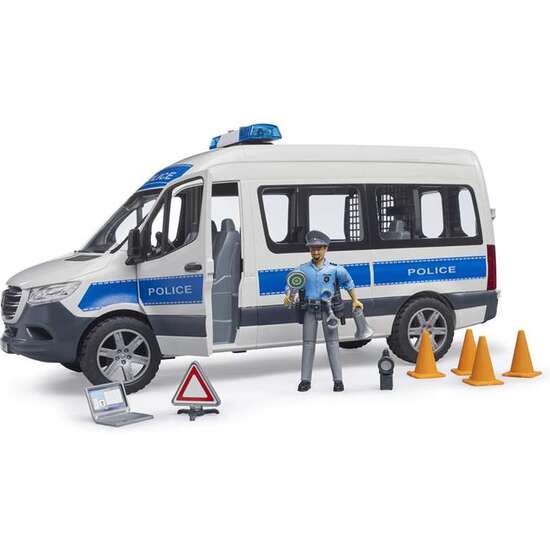 FURGONETA POLICIAL SPRINTER CON SIRENA LUZ Y SONIDO. 43X16X18 CM image 0