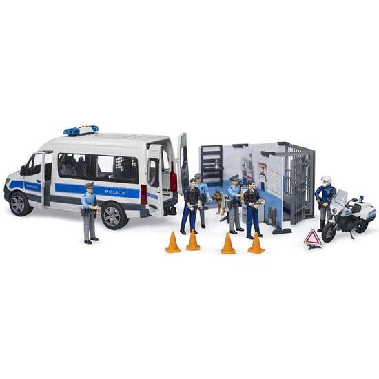 FURGONETA POLICIAL SPRINTER CON SIRENA LUZ Y SONIDO. 43X16X18 CM image 2
