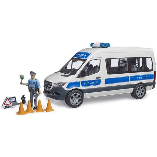 FURGONETA POLICIAL SPRINTER CON SIRENA LUZ Y SONIDO. 43X16X18 CM image 3