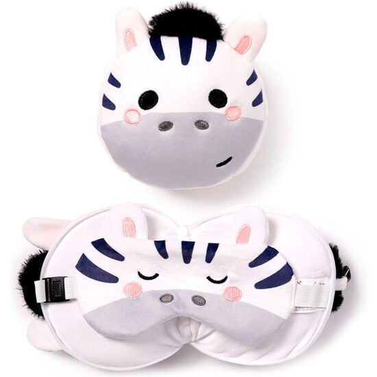 ALMOHADA VIAJE ANTIFAZ CEBRA BALI ADORAMALS RELAXEAZZZ image 0